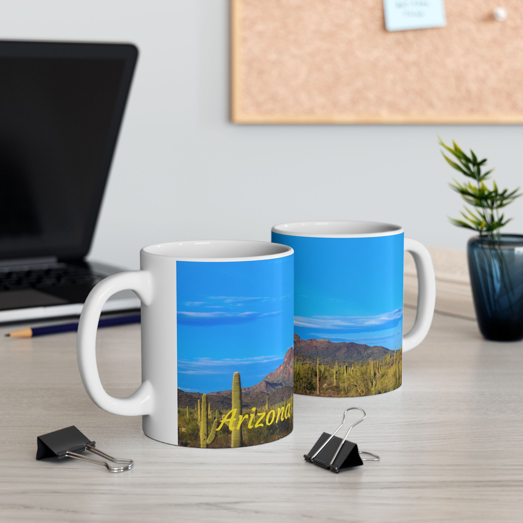 Arizona - Desert Landscape Ceramic Right-Handed Ceramic Photo Mug
