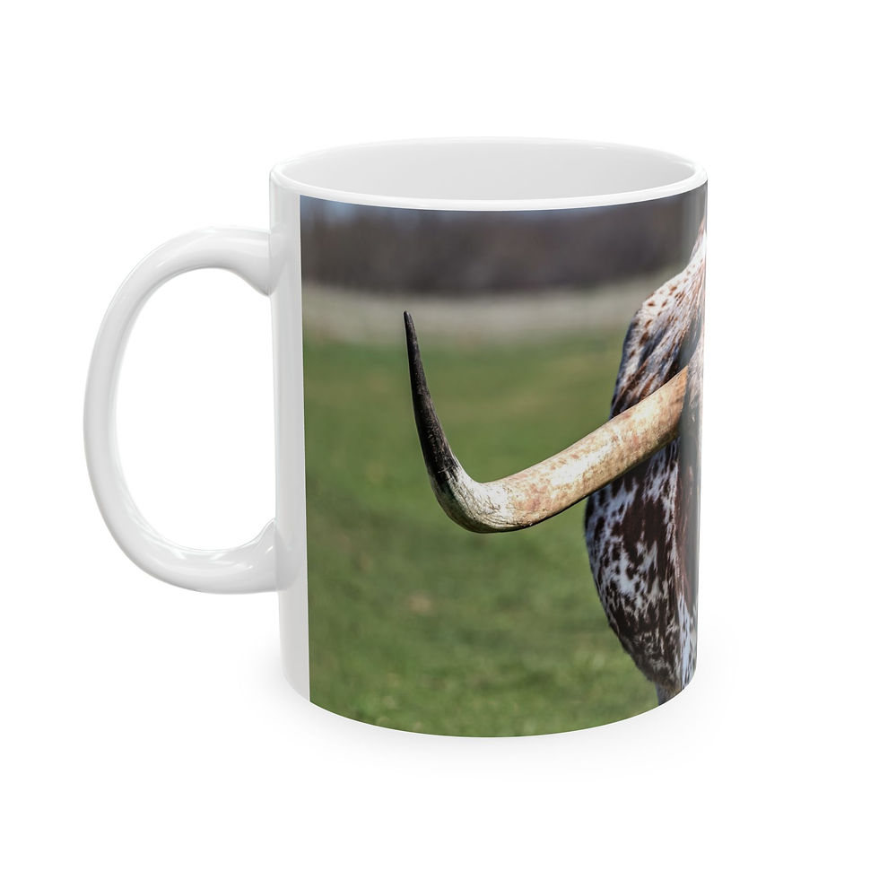 Thumbnail: Texas - Longhorn Cattle Left-Handed Ceramic Photo Mug