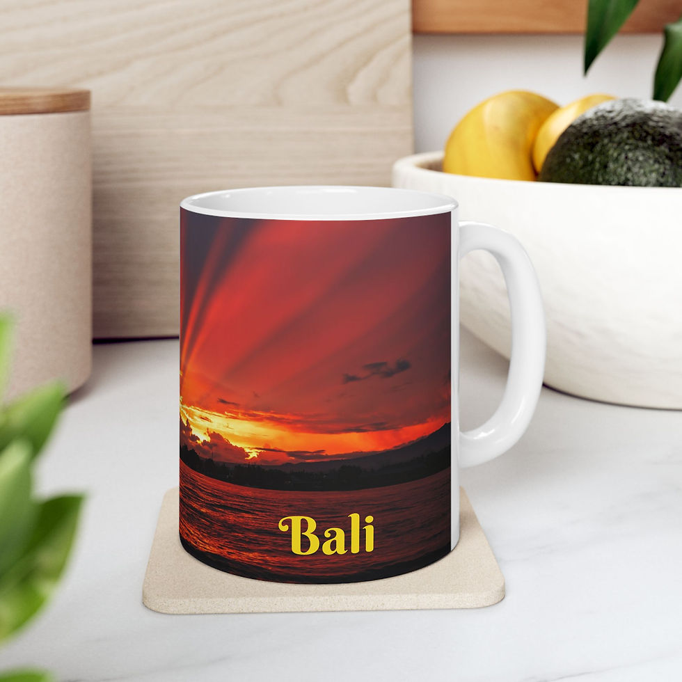 Thumbnail: Bali - Dramatic Orange Ocean Sunrise Left-Handed Ceramic Photo Mug