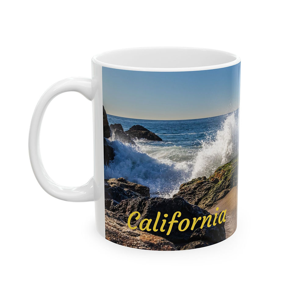 Thumbnail: California - Malibu Ocean Wave Right-Handed Ceramic Photo Mug