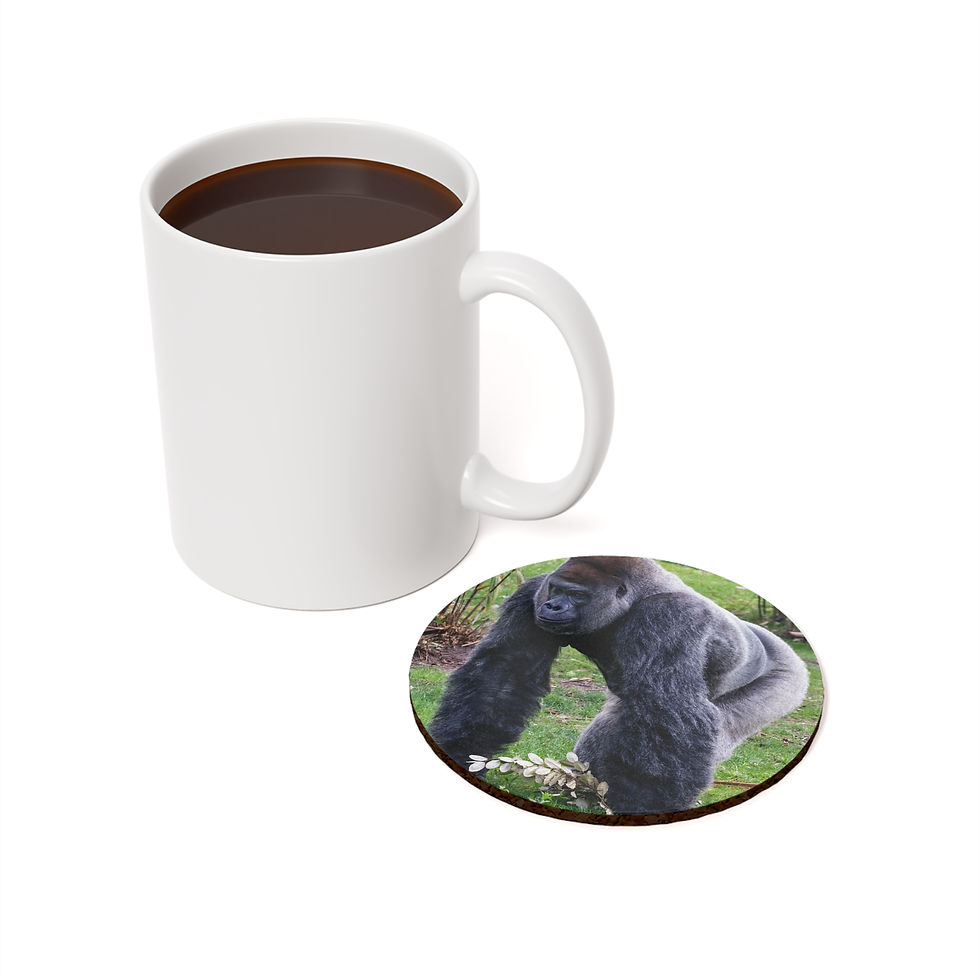 Thumbnail: Wildlife - Gorilla Cork-Backed Coaster (Single)