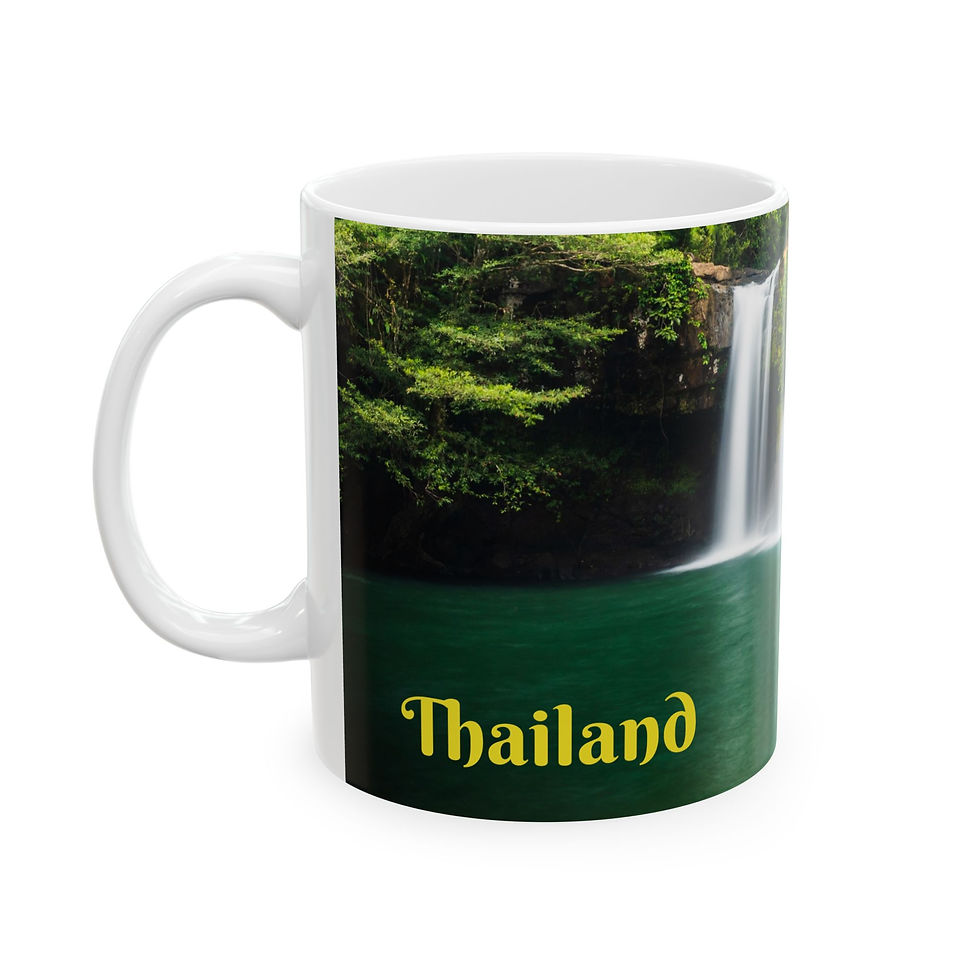Thumbnail: Thailand - Serene Waterfall Scenic Right-Handed Ceramic Photo Mug 