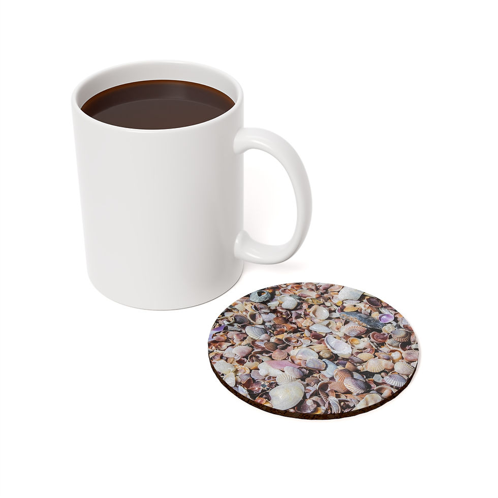 Thumbnail: Thailand - Seashells, Ao Nang Beach Cork-Backed Coaster (Single)