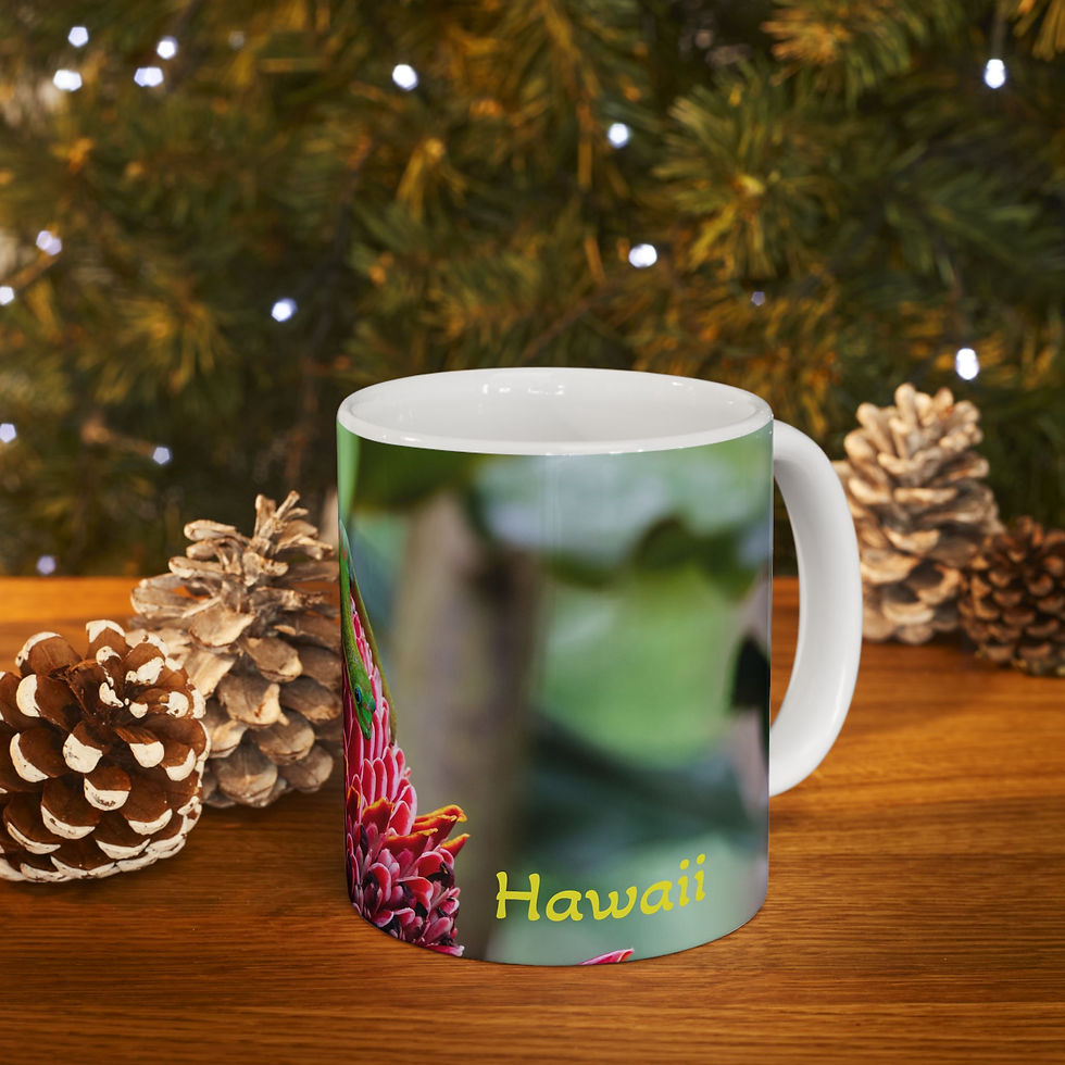 Thumbnail: Wildlife - Gecko Tropical Flower Left-Handed Ceramic Photo Mug