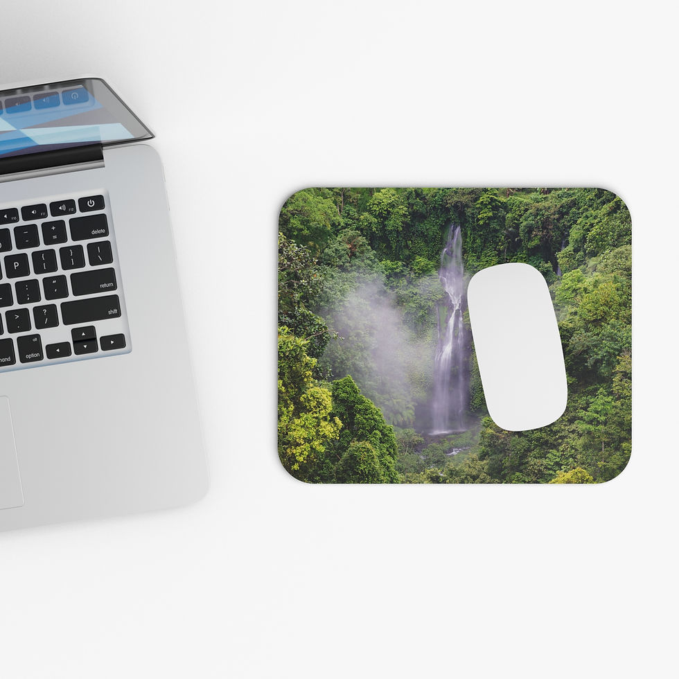 Thumbnail: Custom photo mouse pad with image of a graceful misty waterfall in the rainforest of northern Bali.