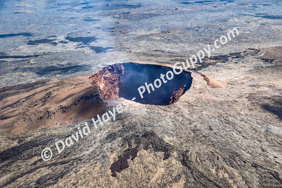 Aerial view of Pu'u O'o volcano, on the Big Island of Hawaii.