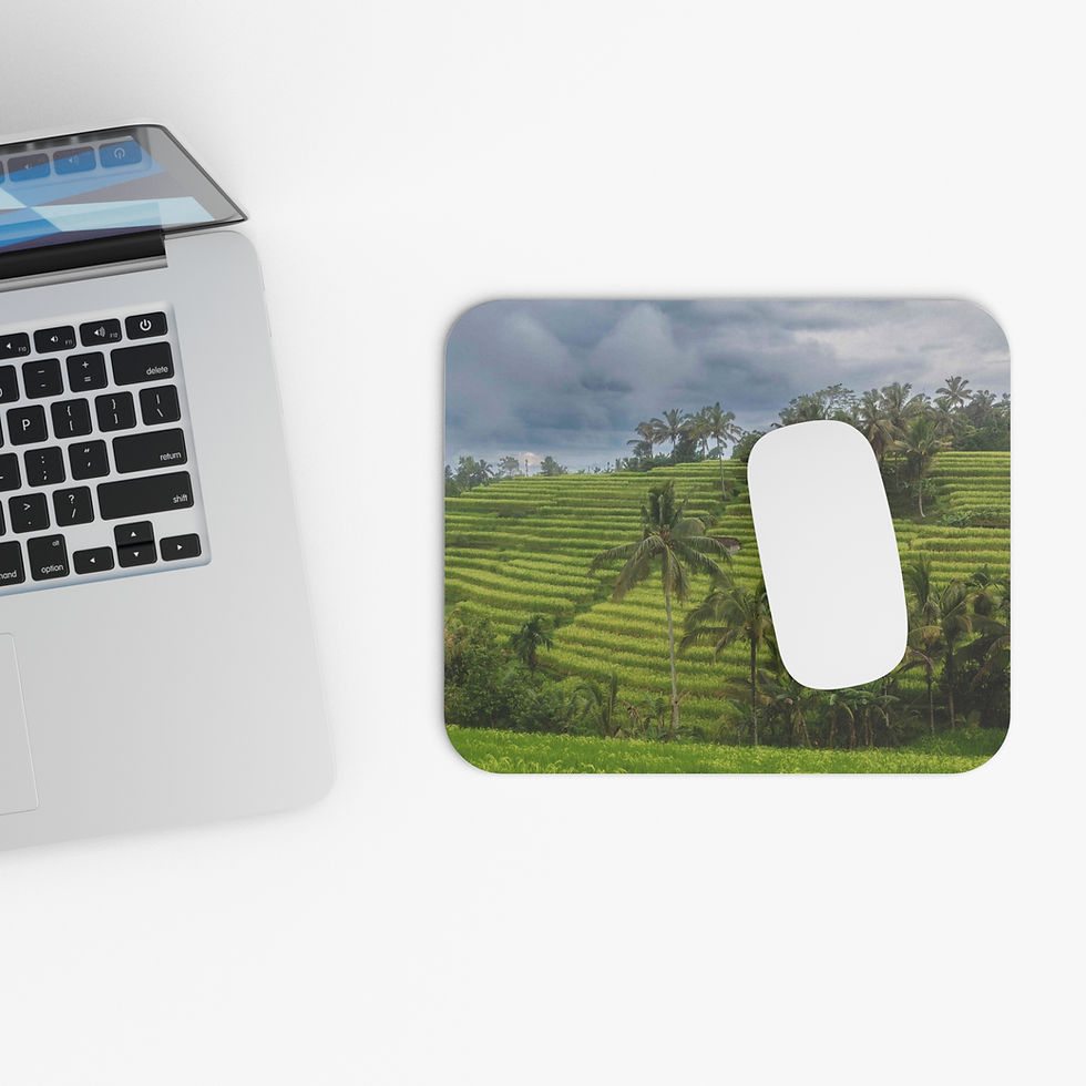 Thumbnail: Custom photo mouse pad with image of sculptured Jatiluwah rice terrace, Bali.