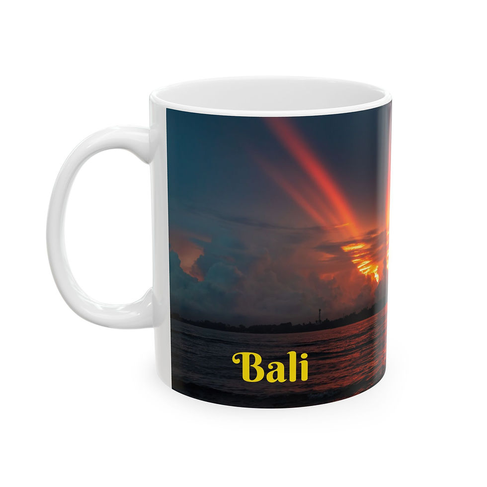 Thumbnail: Bali - Dramatic Orange Ocean Sunrise Right-Handed Ceramic Photo Mug