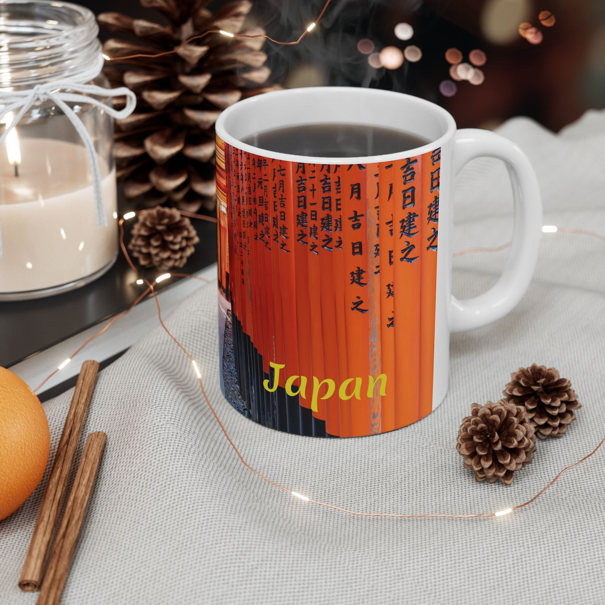 Japan - Fushimi Inari Shrine Torii Gate Left-Handed Ceramic Photo Mug