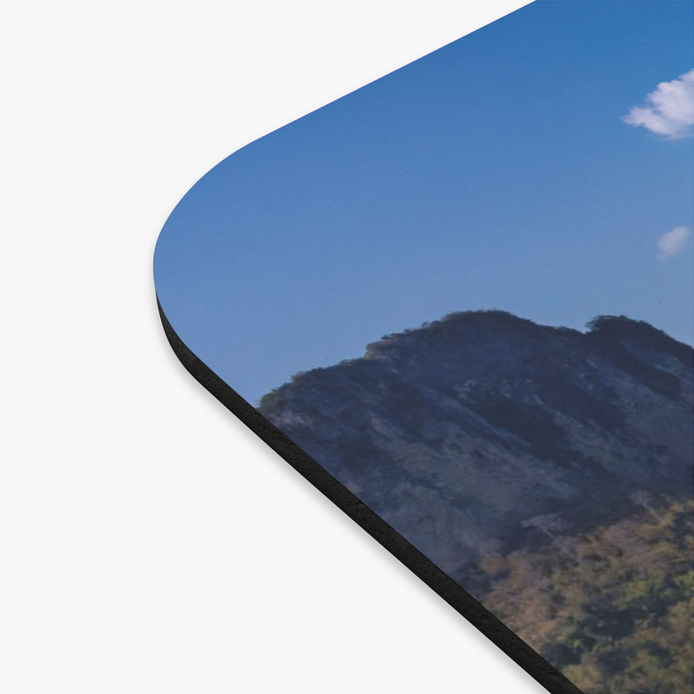 Thumbnail: Custom photo mouse pad, tropical island beach, corner view.