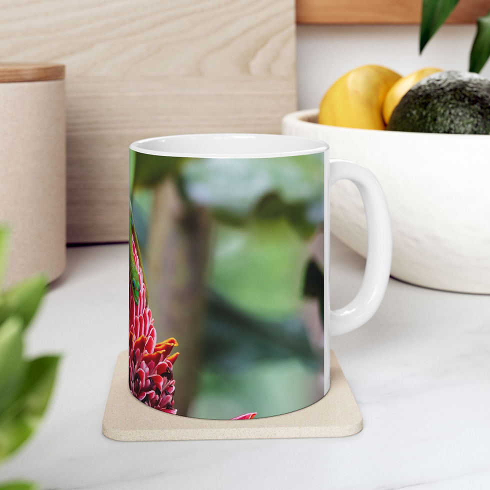 Thumbnail: Wildlife - Gecko Tropical Flower Right-Handed Ceramic Photo Mug