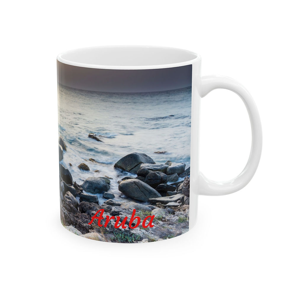 Thumbnail: Aruba - Eerie Coastal Sunset Left-Handed Ceramic Photo Mug