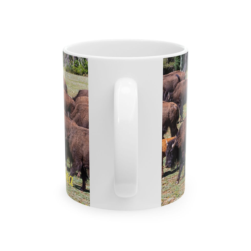 Thumbnail: Wildlife - Grand Canyon Bison Herd Left-Handed Ceramic Photo Mug