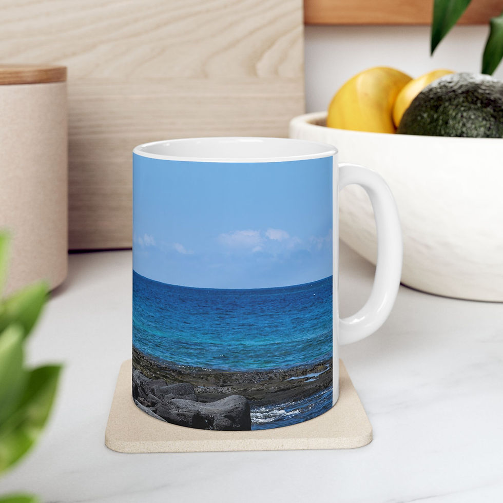 Thumbnail: Hawaii - Wooden Tiki Statue Right-Handed Ceramic Photo Mug