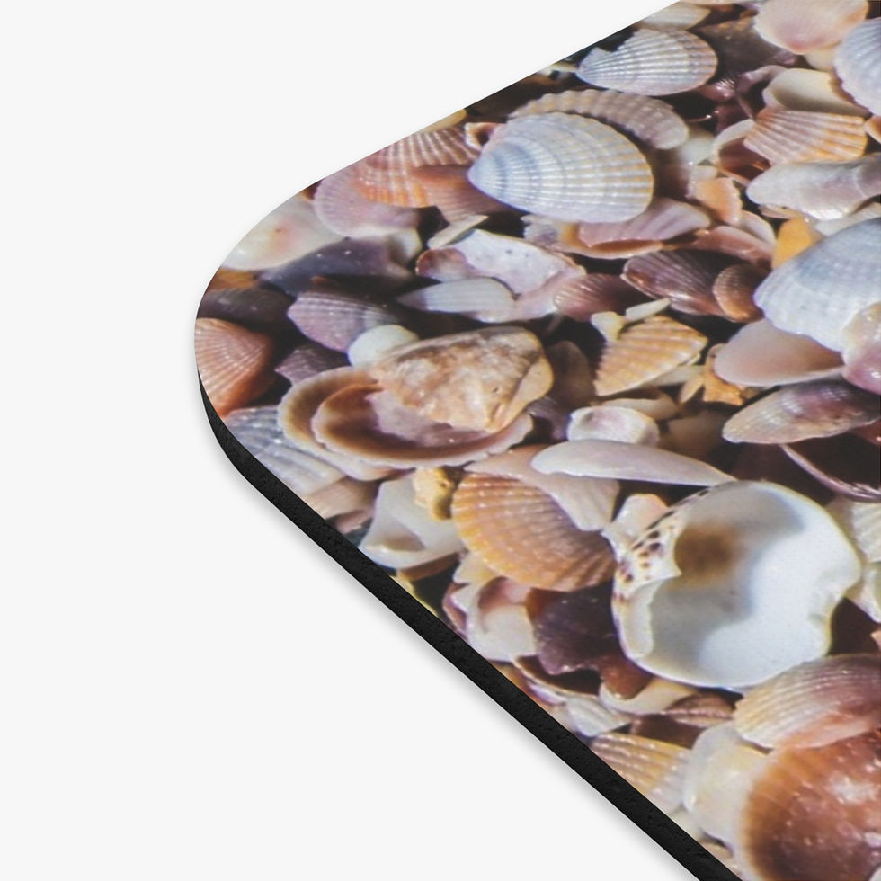 Thumbnail: Custom photo mouse pad, Thailand tropical seashells, corner view.