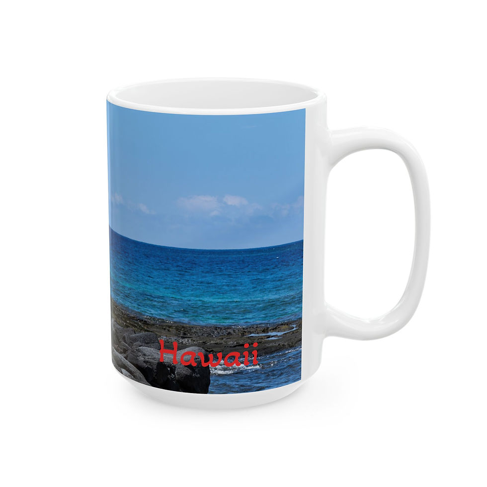 Thumbnail: Hawaii - Wooden Tiki Statue Left-Handed Ceramic Photo Mug