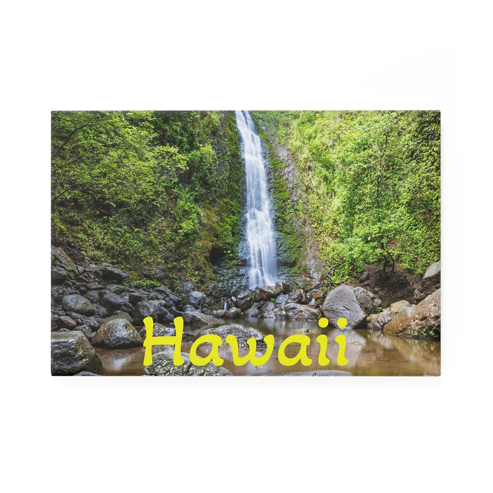 Hawaii - Stunning Oahu Waterfall Rectangular Magnet