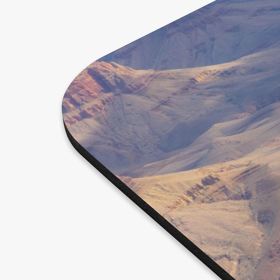 Thumbnail: custom photo mouse pad, Grand Canyon rocks and snow, corner view.