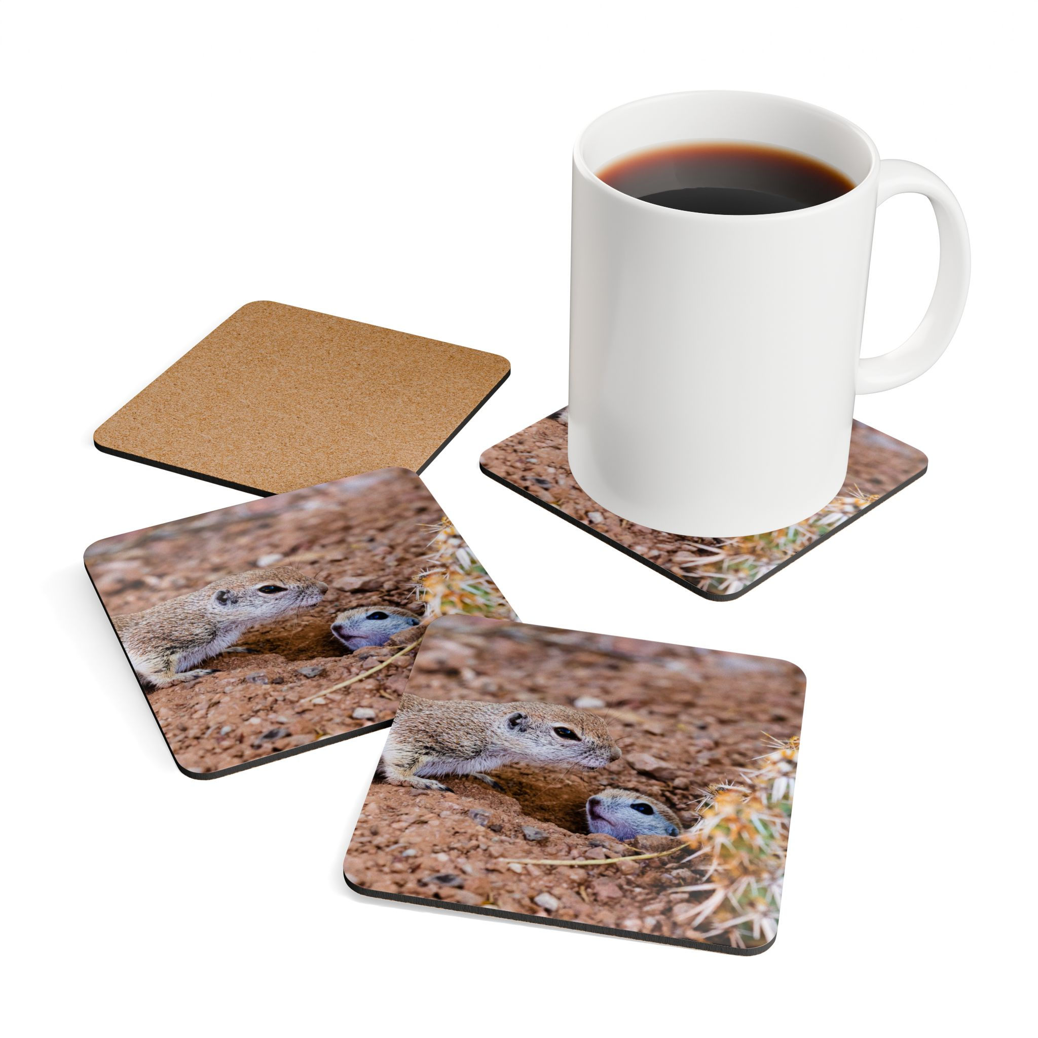 Wildlife - Ground Squirrel Eco-Friendly Coasters - Set of 4