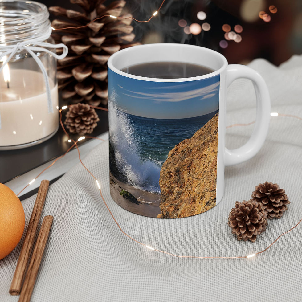 Thumbnail: California - Malibu Ocean Wave Right-Handed Ceramic Photo Mug