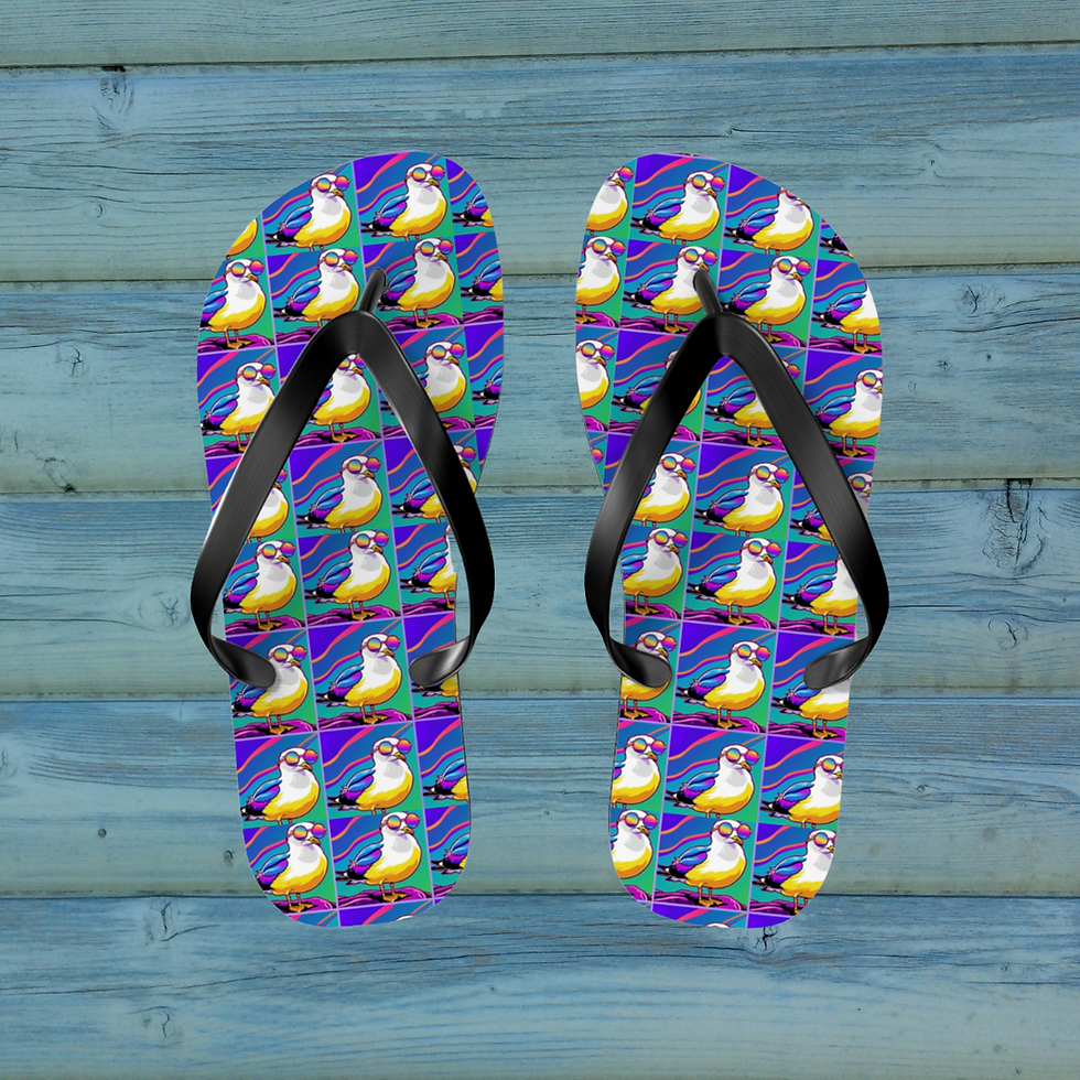 Groove into Summer with Hippy Happy Seagull Flip Flops Watchin' You