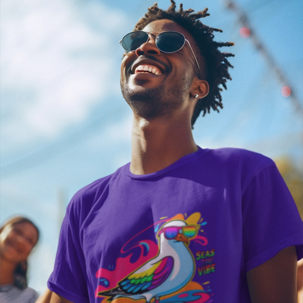 Hippy Happy Seagull "Seas the Vibe" Tee – Ride the Wave of Fun & Freedom