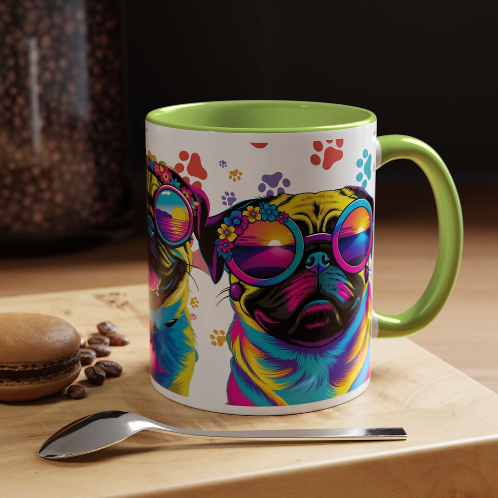 Vibrant Dog Lovers Coffee Mug - Colourful Pet Portraits 11 oz