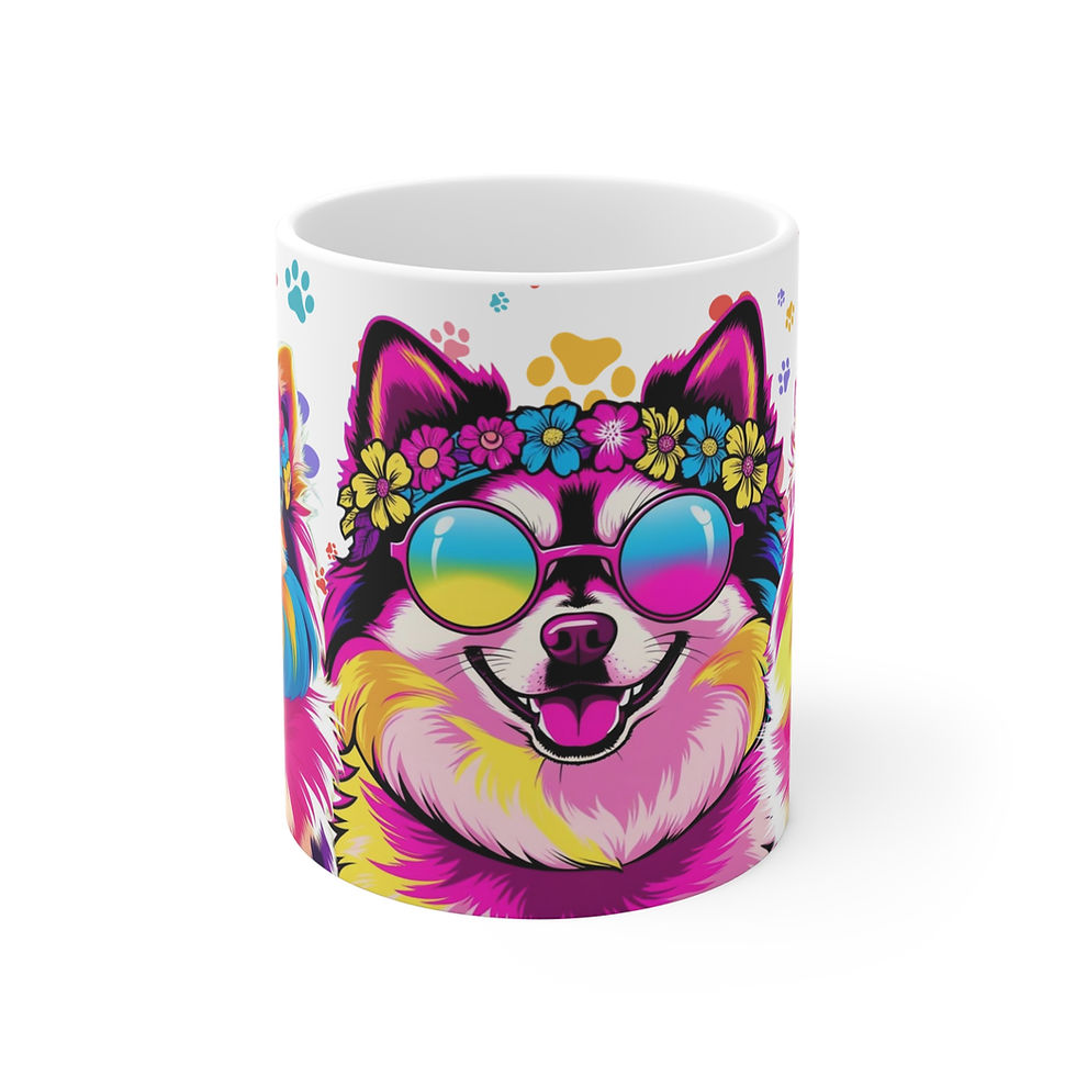 Groovy Hippy Dog Mugs — Peace, Paws Good Vibes