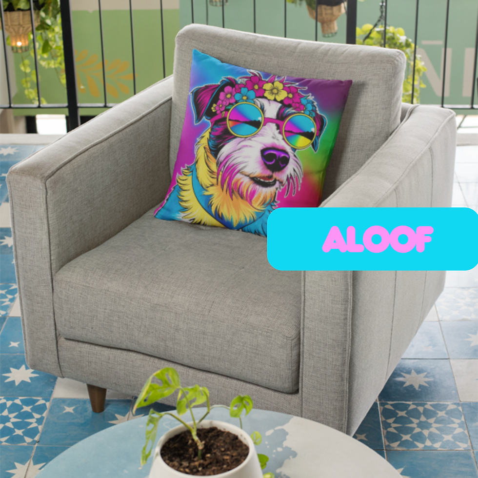 Hippy Happy Dog Border Terrier Throw Cushion