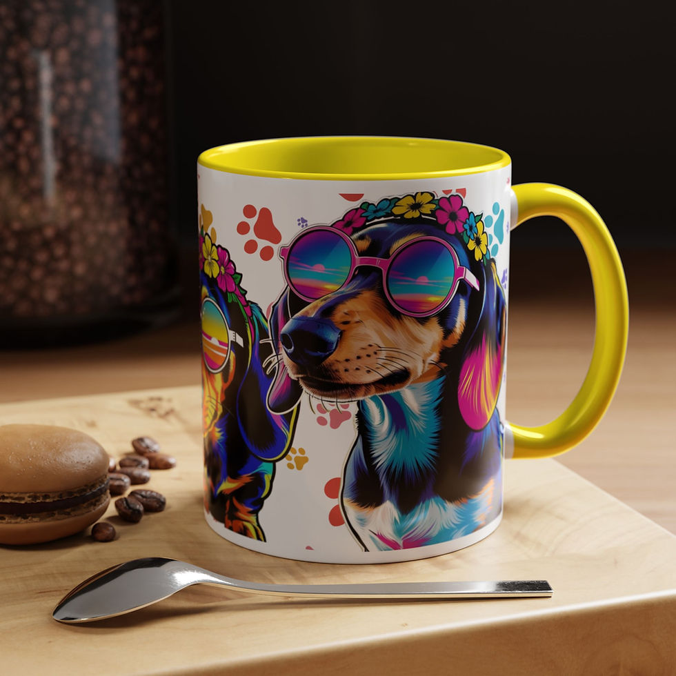 Vibrant Dog Lovers Coffee Mug - Colourful Pet Portraits 11 oz