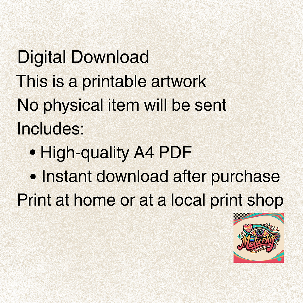 Thumbnail: Digital download information card for Lunara steampunk mermaid printable wall art with instant PDF download details from Mola