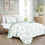 Thumbnail: Green Floral Cotton Coverlet Set