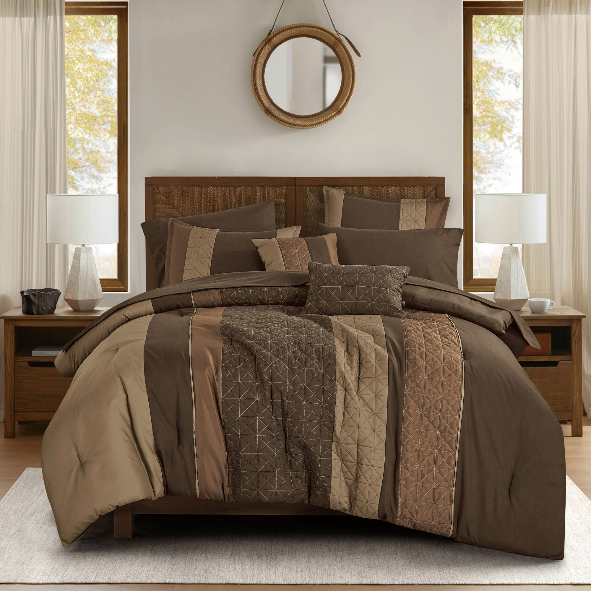 Brown Comforter Set with Sheets