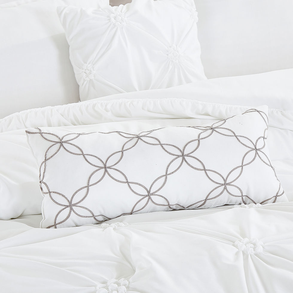 Thumbnail: White Pinch Pleat Comforter Set