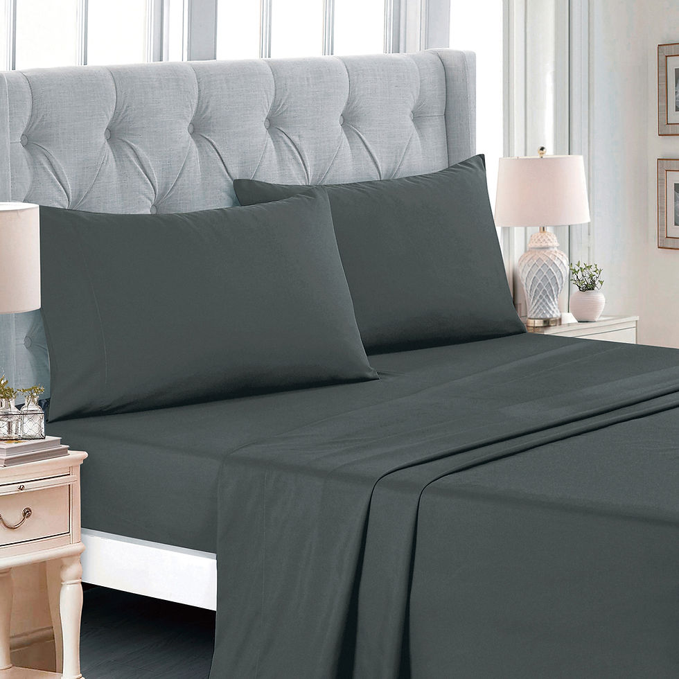 Thumbnail: Grey Comforter Set with Sheets