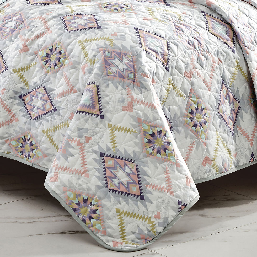 Thumbnail: White/Purple Quilt Set