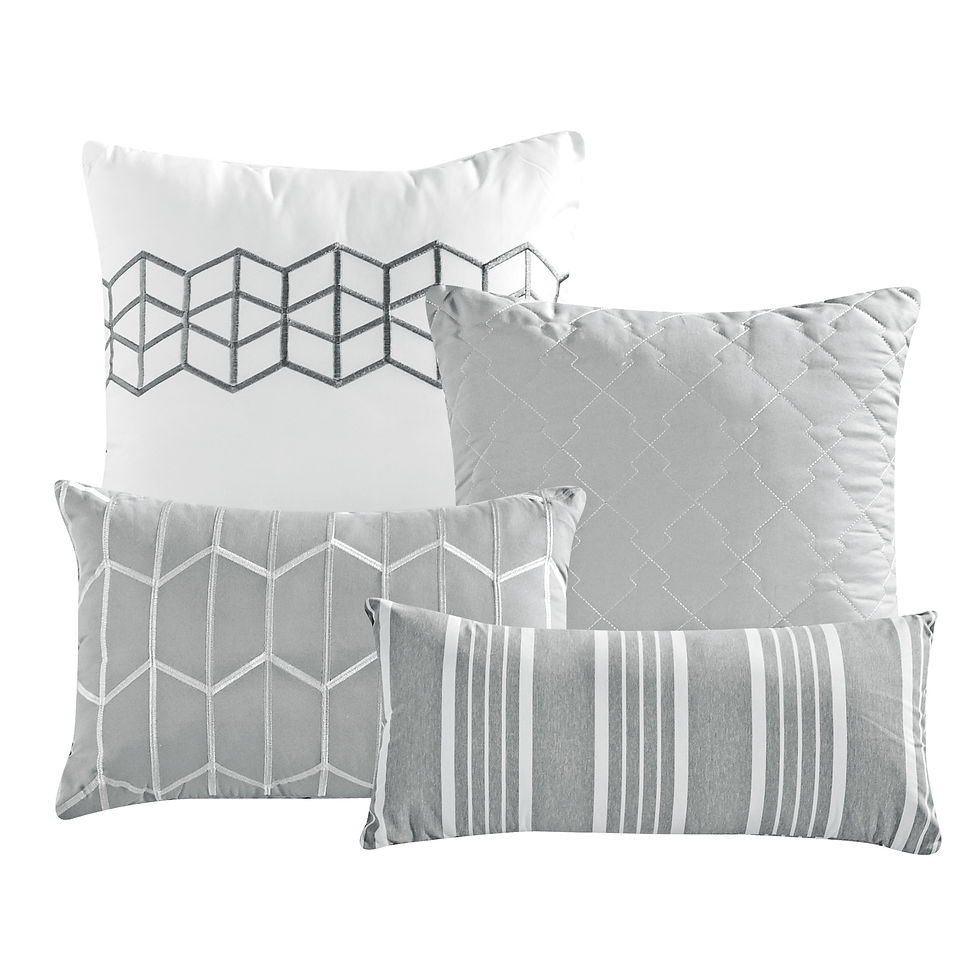 Thumbnail: Grey Yarn Dyed Comforter Set