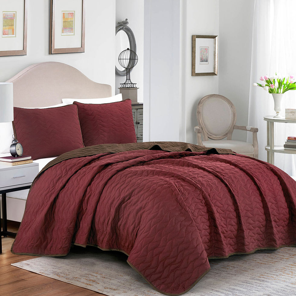 Solid Red Bedspread Set