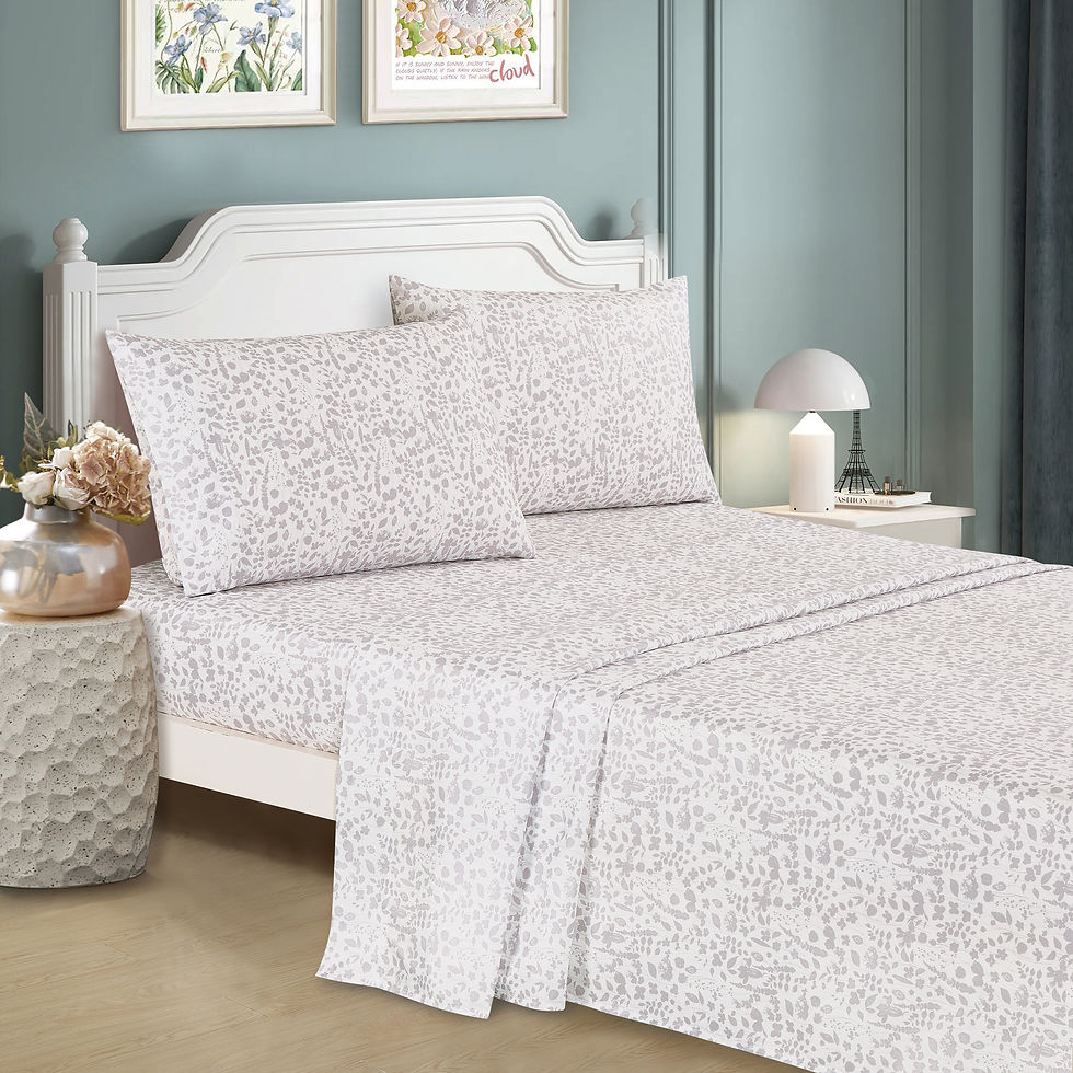 Thumbnail: Purple Floral Comforter with Sheet Set