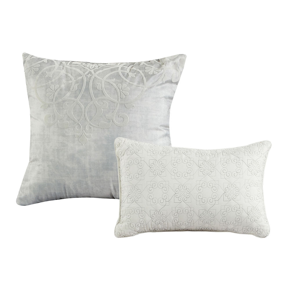 Thumbnail: Grey Damask Medallion Comforter Set