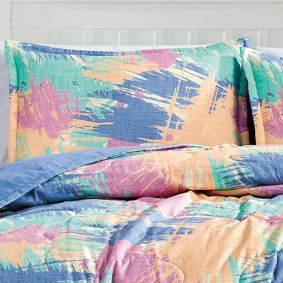 Thumbnail: Abstract Pastel Colors Bedspread Quilt Set with Pillow Shams