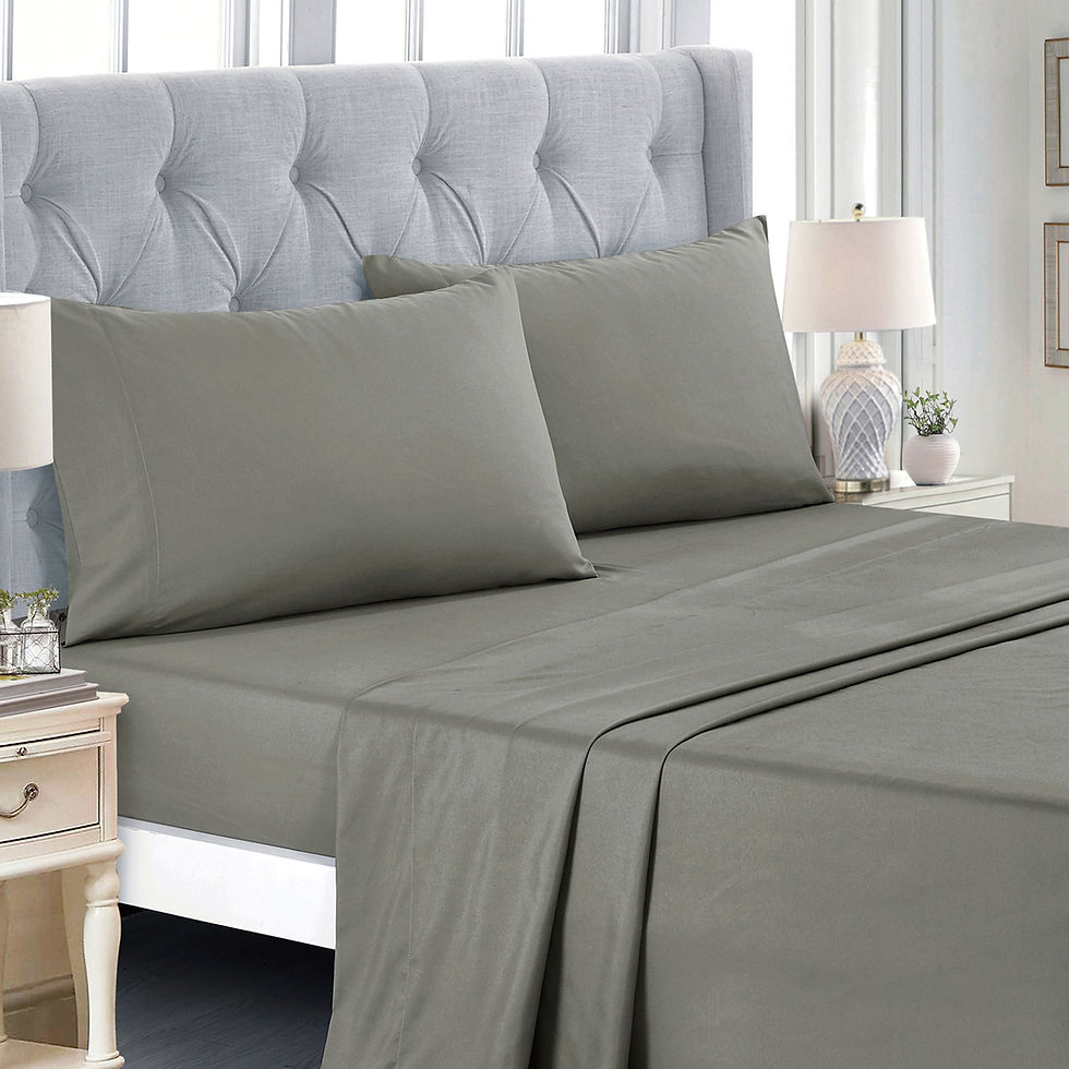 Thumbnail: Grey Comforter Set with Sheets