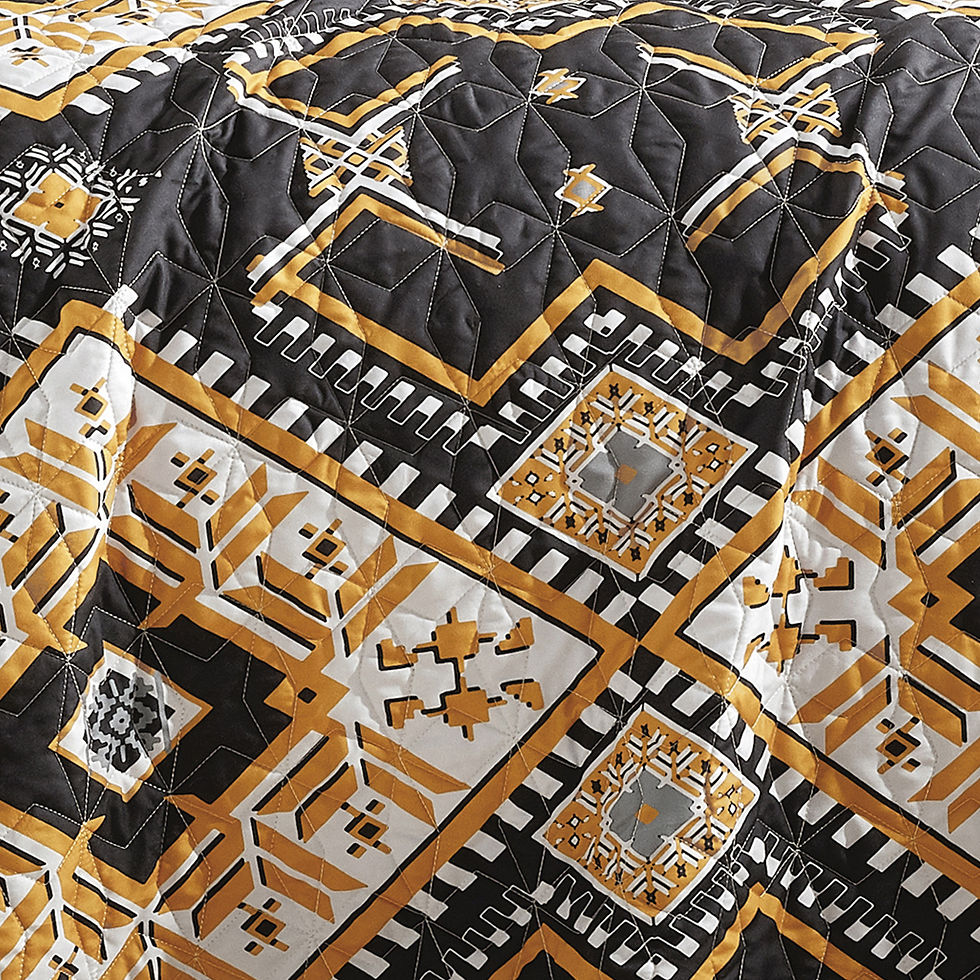 Thumbnail: Black and Yellow Western Bedspread Set