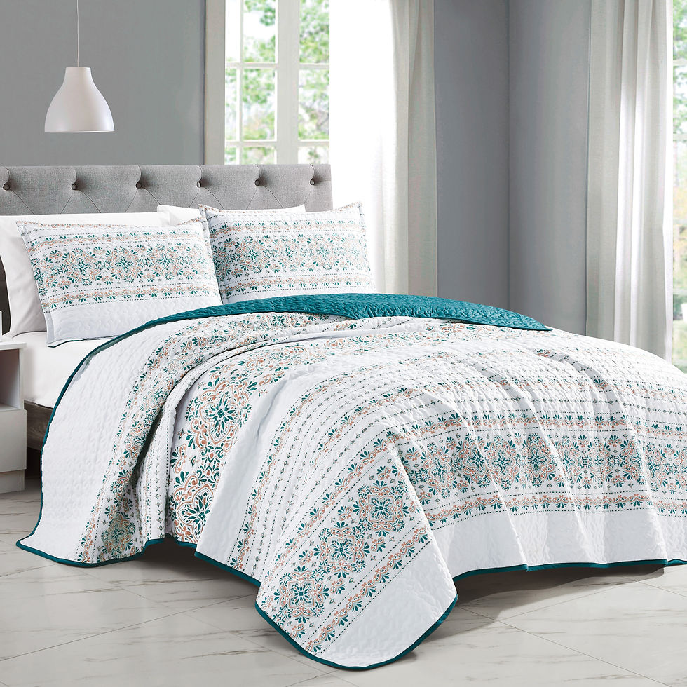 Green Boho Quilt Set