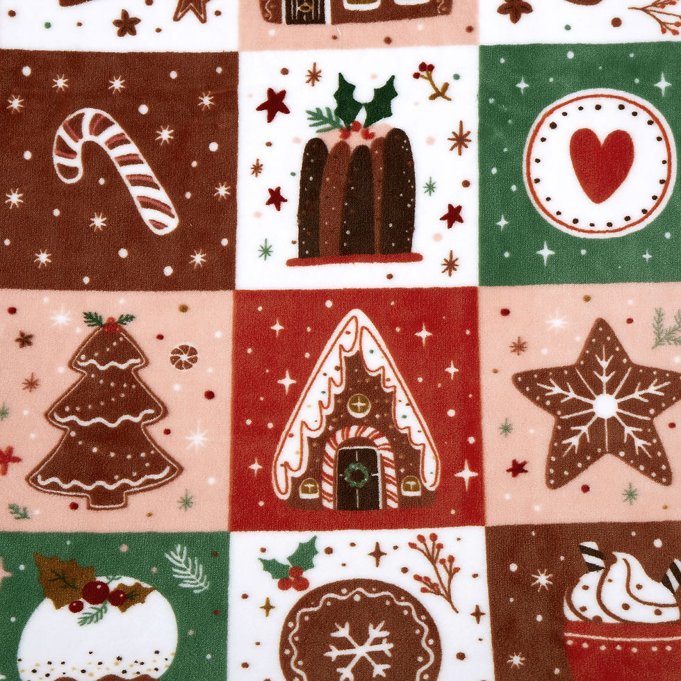 Thumbnail: Christmas Gingerbread Fleece Throw Blanket