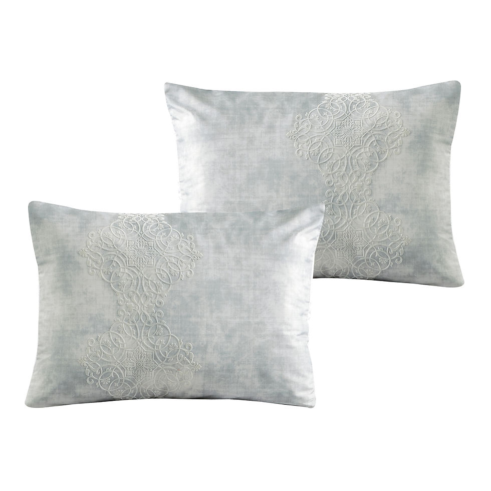 Thumbnail: Grey Damask Medallion Comforter Set