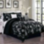 Black Floral Comforter Set