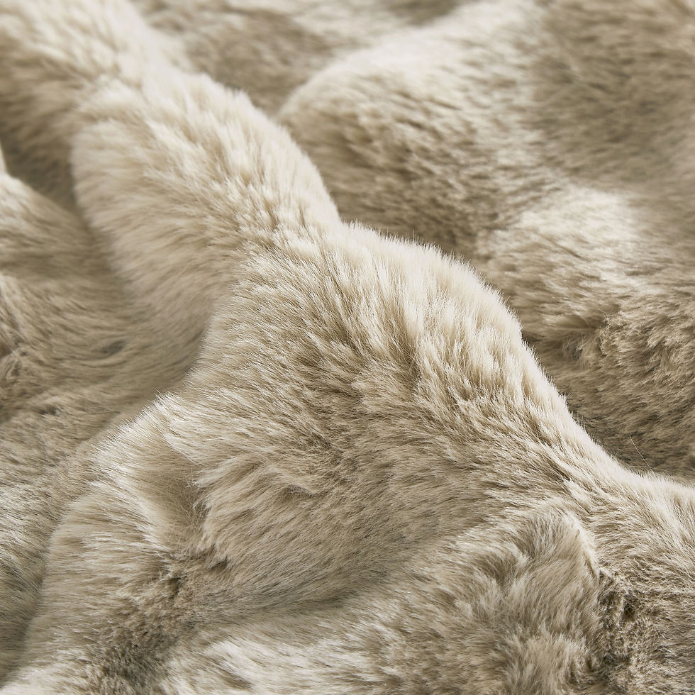 Thumbnail: Taupe Fur Faux Comforter Set