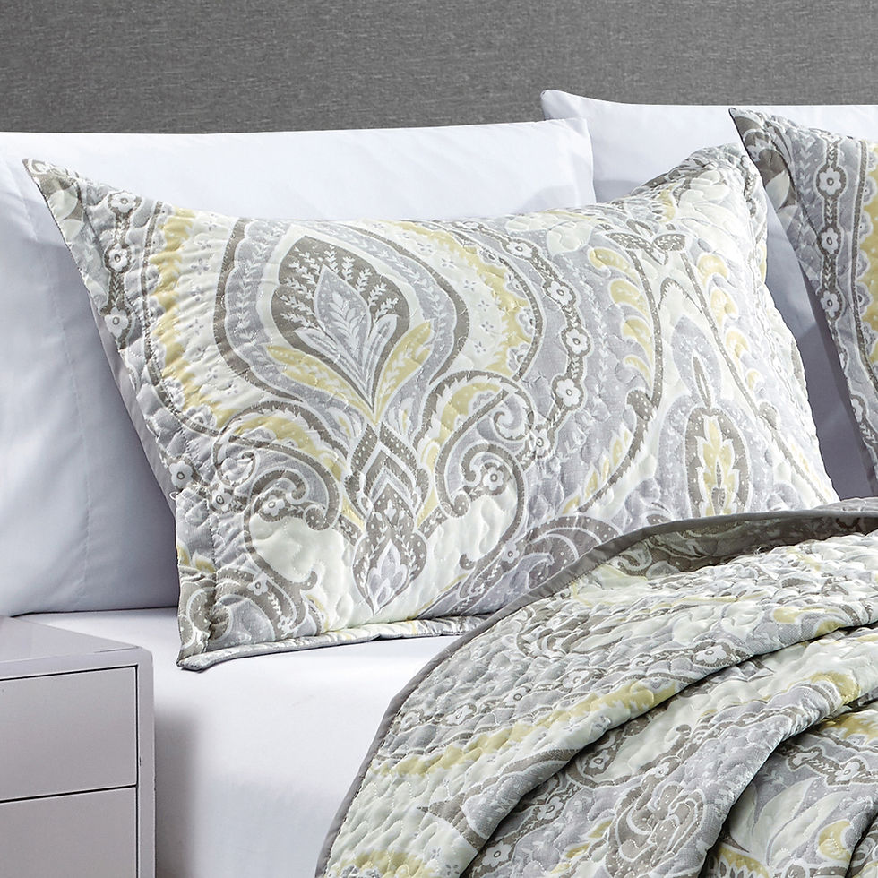 Thumbnail: Grey Medallion Quilt Set

