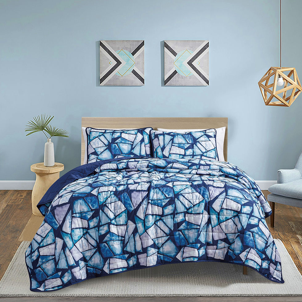 Cobblestone Blue Bedspread Set